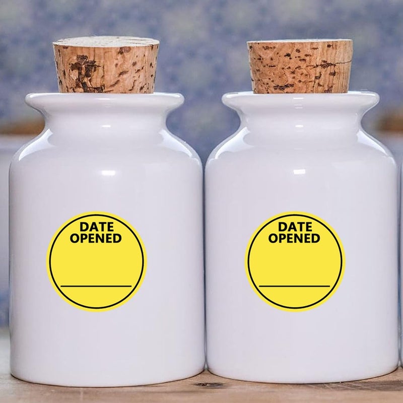 Morbanner Date Opened Stickers Labels, 1 Inch Fluorescent Yellow Medication Instruction Label 600 Pcs - Image 3